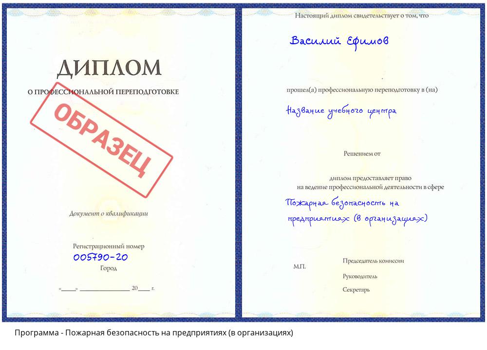 Пожарная безопасность на предприятиях (в организациях) Одинцово